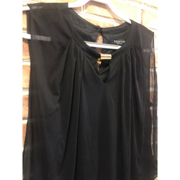 Sleeveless Sz 14 80's Vibe Dress Blouse/Skirt Illusion Loose flow top, form Fit - Picture 3 of 10